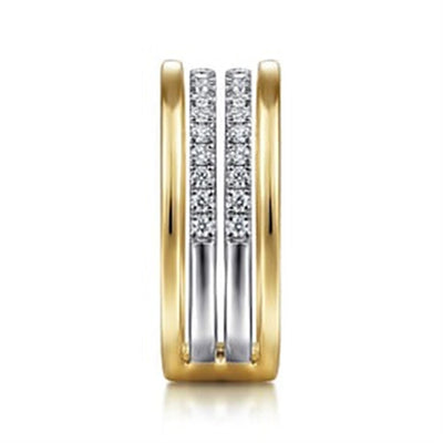 Gabriel 14K White & Yellow Gold 0.50ctw Contemporary Diamond Fashion Ring