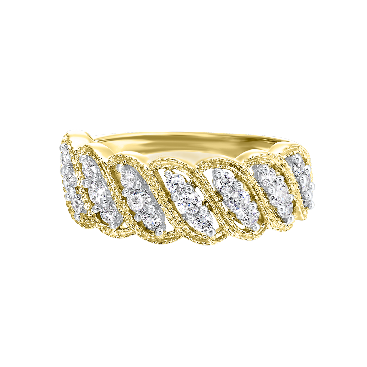 10K Yellow Gold 0.50ctw Bold Statement Diamond Fashion Ring