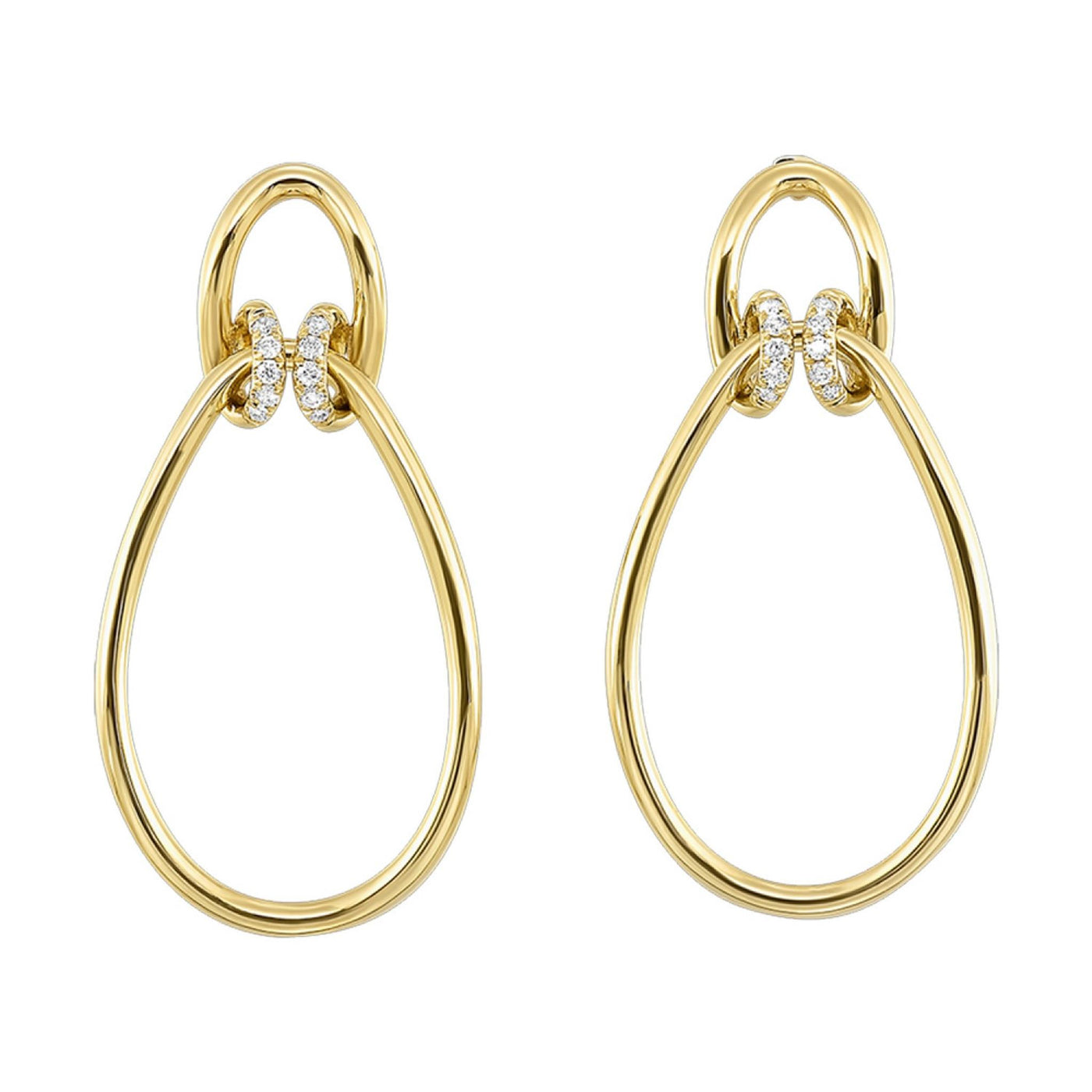 10K Yellow Gold 0.10ctw Elegant Dangle Style Diamond Earrings
