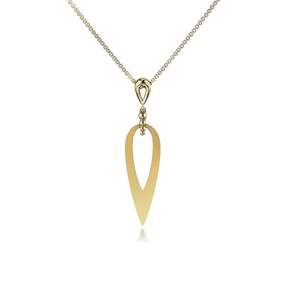 14K Yellow Gold 18" Adjustable Bujukan Style Drop Necklace