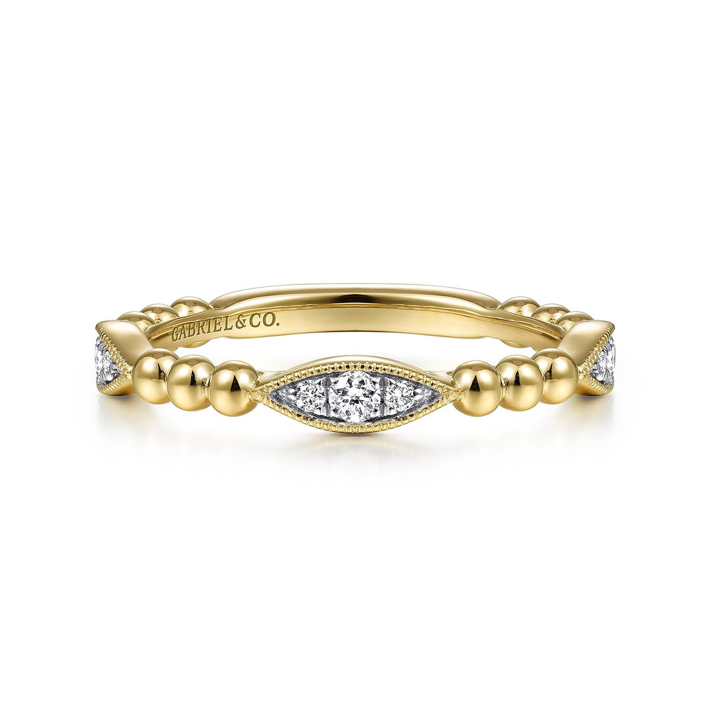 Gabriel 14K Yellow Gold 0.15ctw Bujukan Diamond Fashion Ring