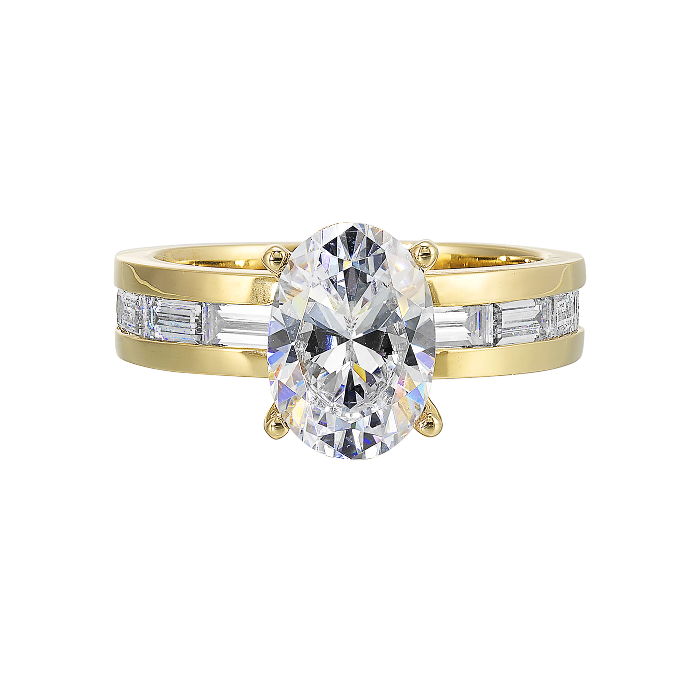 14K Yellow Gold 2.54ctw 4 Prong Lab Grown Diamond Engagement Ring