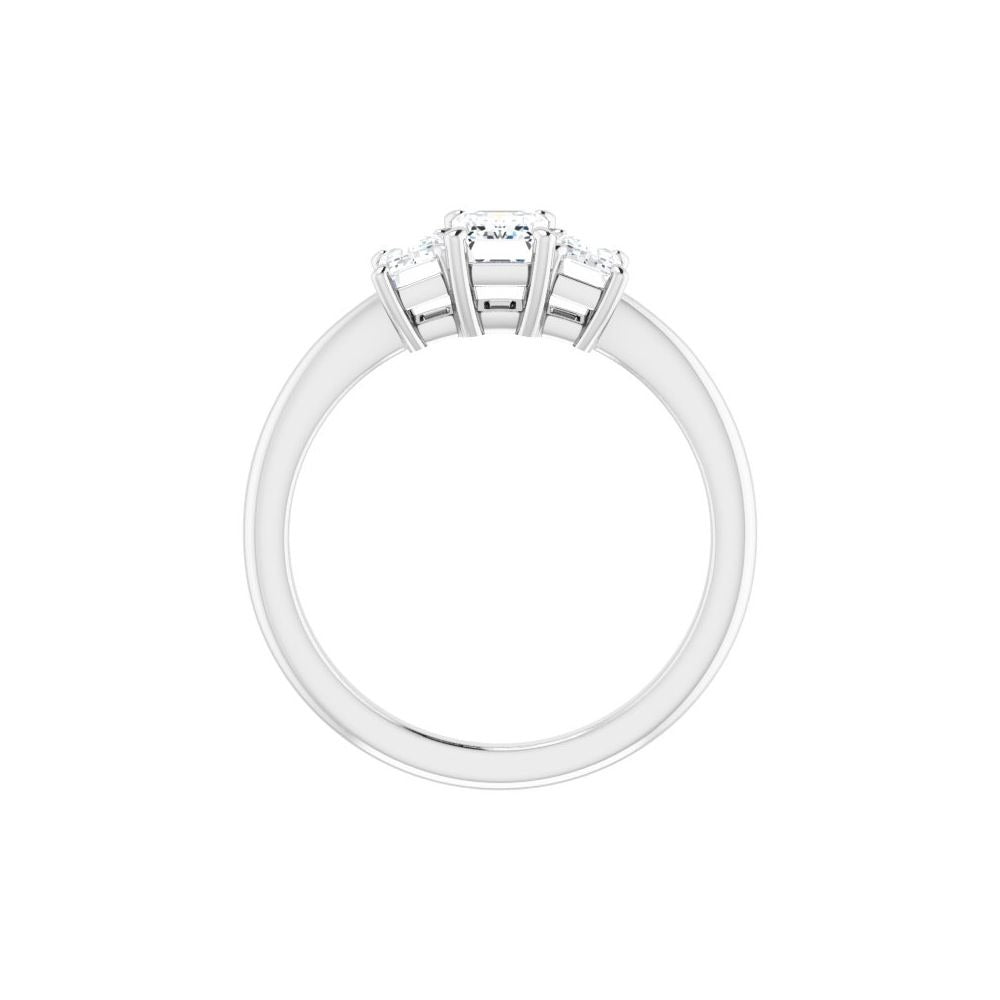 Ever & Ever 14K White Gold .75ctw Three Stone Style Diamond Semi-Mount Engagement Ring