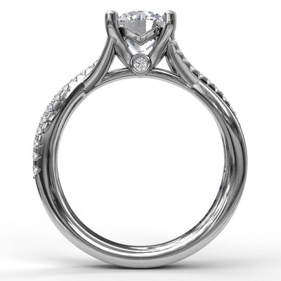 Fana 14K White Gold .17ctw 4 Prong Style Diamond Semi-Mount Engagement Ring