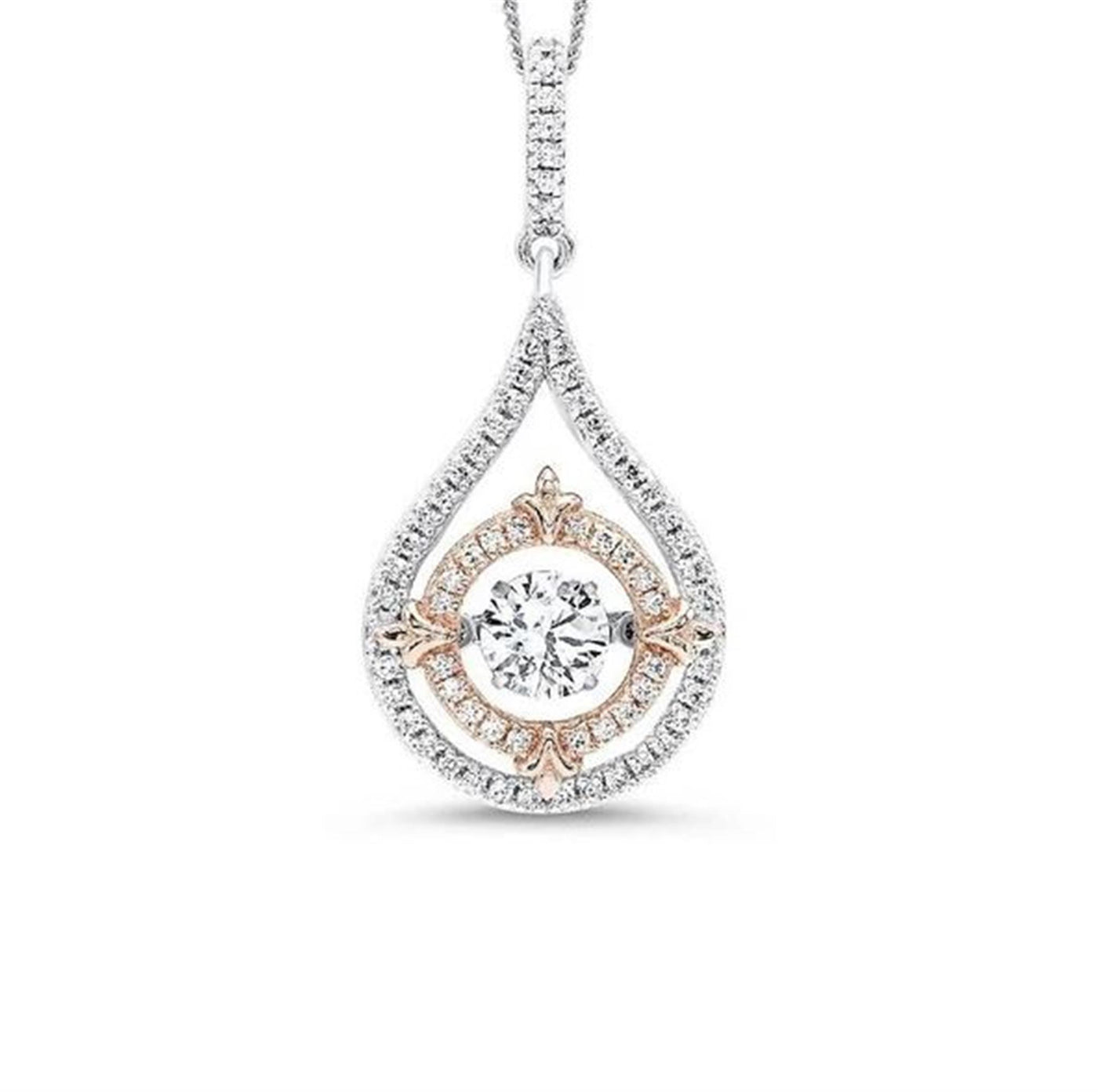 Sterling Silver 0ctw Rhythm of Love Style Cubic Zirconias Necklace