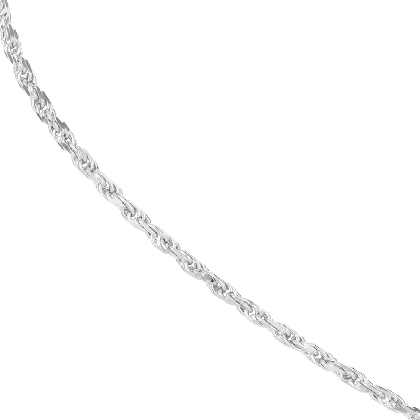 14K White Gold 1.05mm 20" Rope Chain