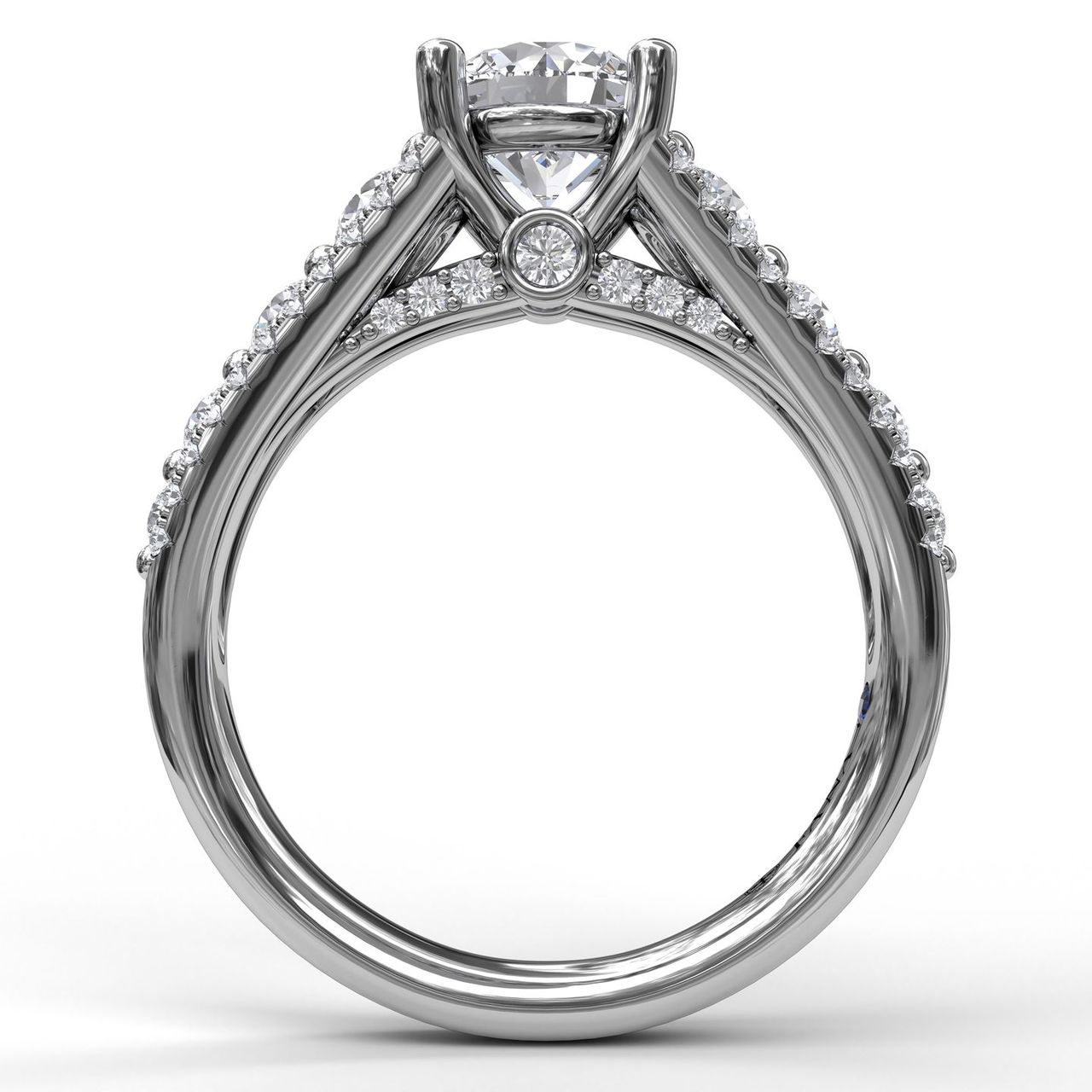 Fana 14K White Gold .84ctw 4 Prong Style Diamond Semi-Mount Engagement Ring