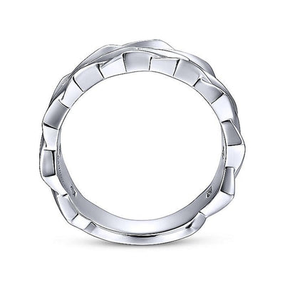 Gabriel Sterling Silver Link Geometric Style Men's Ring