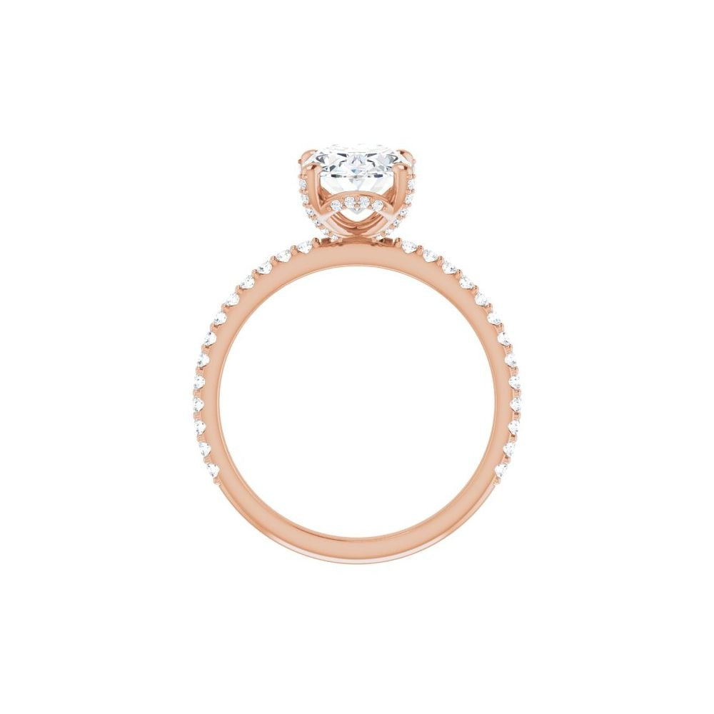 Ever & Ever 14K Rose Gold .38ctw 4 Prong Style Diamond Semi-Mount Engagement Ring