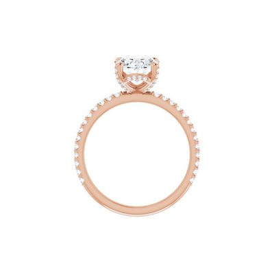 Ever & Ever 14K Rose Gold .38ctw 4 Prong Style Diamond Semi-Mount Engagement Ring