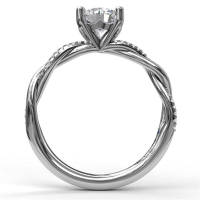Fana 14K White Gold .10ctw 4 Prong Style Diamond Semi-Mount Engagement Ring