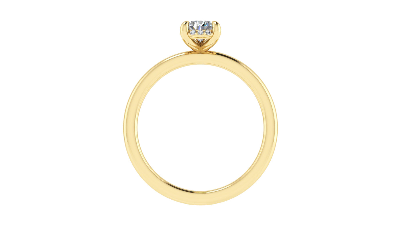 14K Yellow Gold .77ctw Hidden Halo Engagement Ring by Thollot