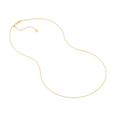 14K Yellow Gold 1.05mm 22" Adjustable Rope Chain