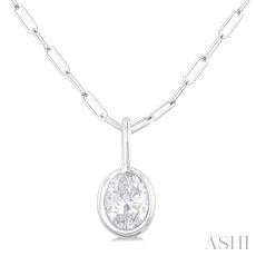 14K White Gold 0.20ctw Solitaire Style Pendant