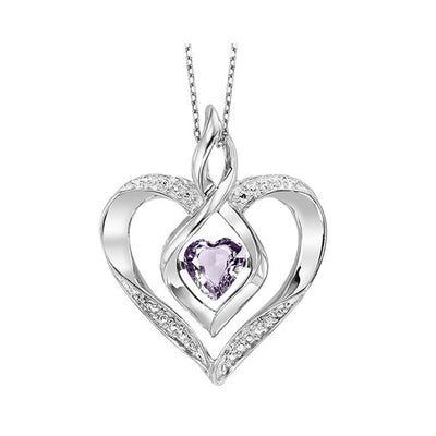 Sterling Silver .29ctw Rhythm of Love Style Pendant Featuring Created Alexandrite and Diamond