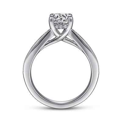 Gabriel - Classic Collection 14K White Gold .39ctw 4 Prong Style Diamond Semi-Mount Engagement Ring
