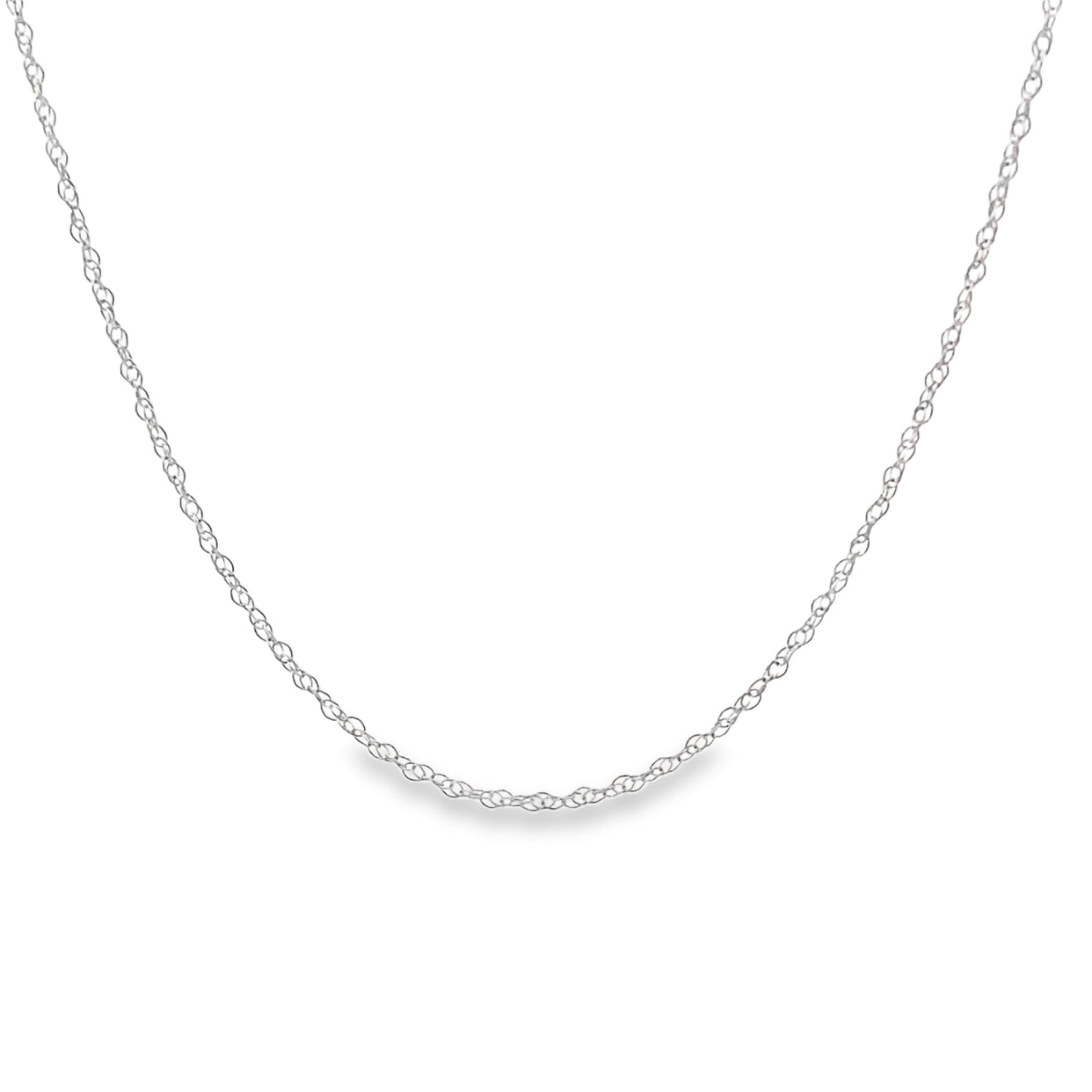 10K White Gold .5mm 18" Twist Pendant Rope Chain