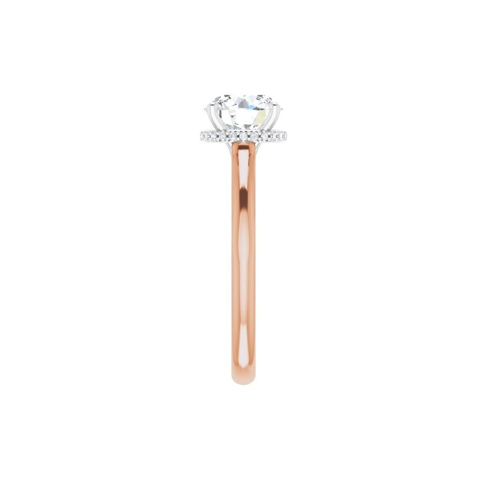 Ever & Ever 14K White & Rose Gold .06ctw 4 Prong Style Diamond Semi-Mount Engagement Ring