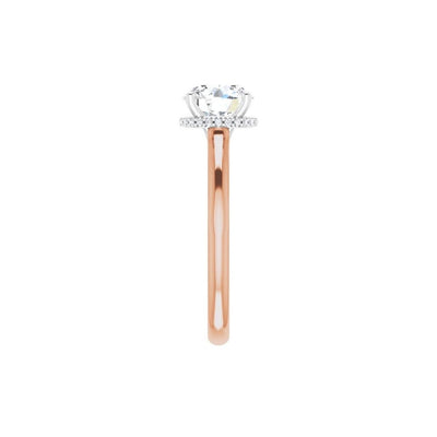 Ever & Ever 14K White & Rose Gold .06ctw 4 Prong Style Diamond Semi-Mount Engagement Ring