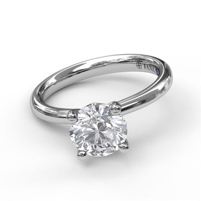 Fana 14K White Gold 0ctw 4 Prong Style Diamond Semi-Mount Engagement Ring