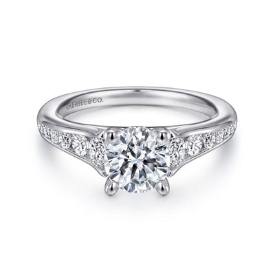 Gabriel 14K White Gold .80ctw 4 Prong Style Diamond Semi-Mount Engagement Ring