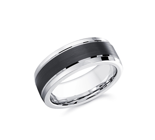 Malo 8mm Cobalt Chrome and Black Hardcoat Wedding Band