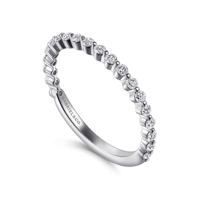 Gabriel 14K White Gold 0.34ctw Single Prong Diamond Band