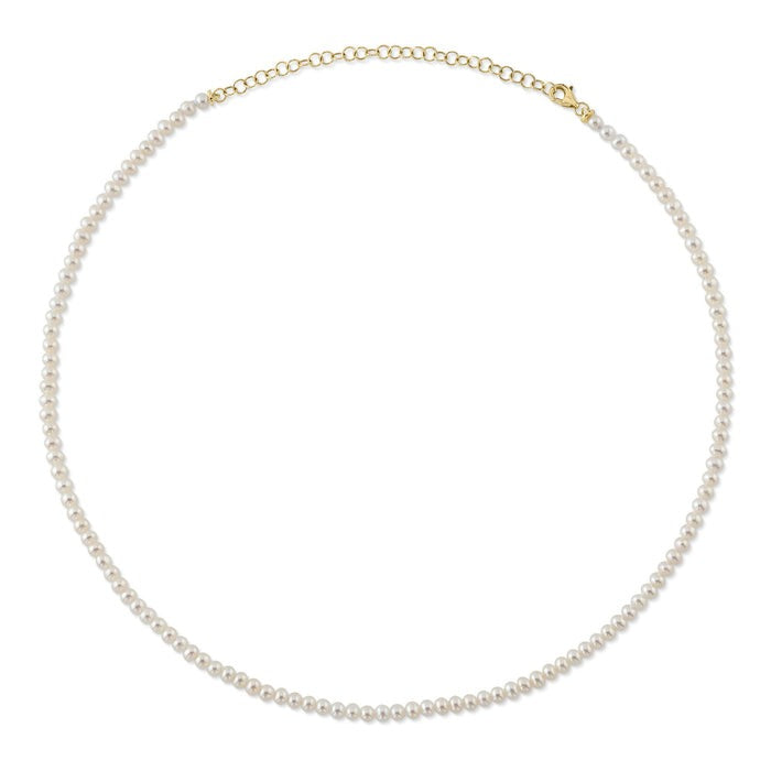 Shy Creation 14K Yellow Gold 18" Adjustable Cultured Pearl Fashion Strand Necklace