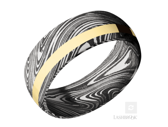 8mm Damascus Steel Wedding Band