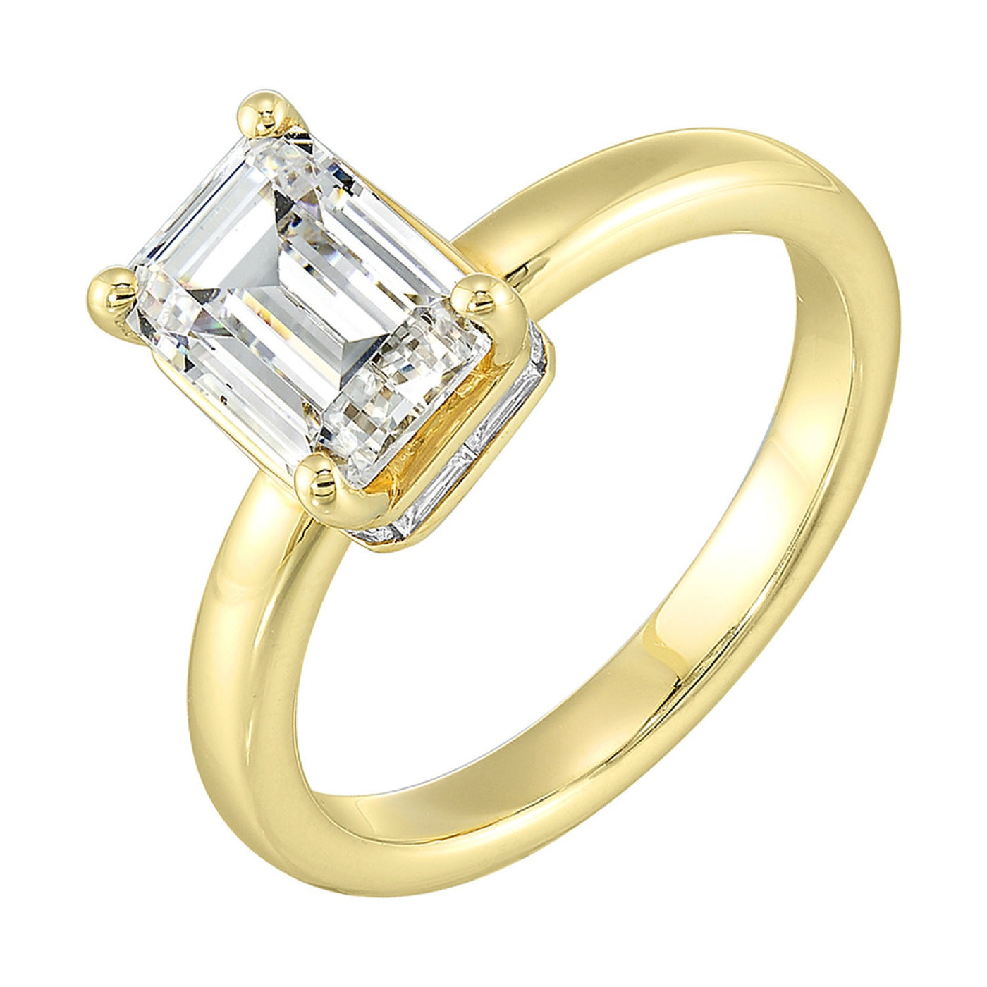 14K Yellow Gold .25ctw Hidden Halo Style Diamond Semi-Mount Engagement Ring