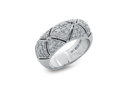 Malakan 14K White Gold 1.05ctw Geometric Diamond Fashion Ring