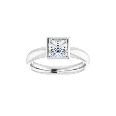 Ever & Ever 14K White Gold Bezel Style Diamond Semi-Mount Engagement Ring