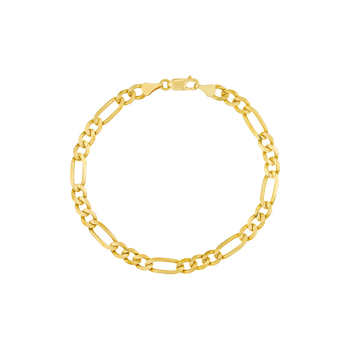 10K Yellow Gold 9" Solid  Figaro Chain