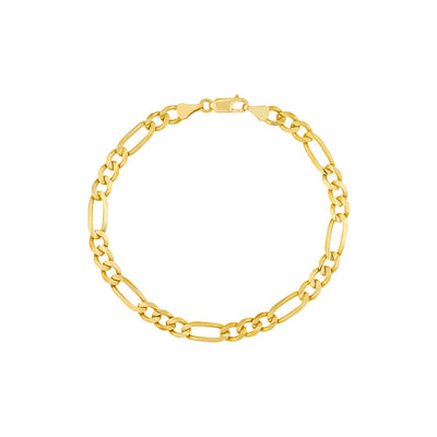 10K Yellow Gold 9" Solid  Figaro Chain