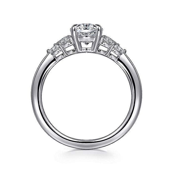 Gabriel 14K White Gold 0.33ctw 4 Prong Style Diamond Semi-Mount Engagement Ring