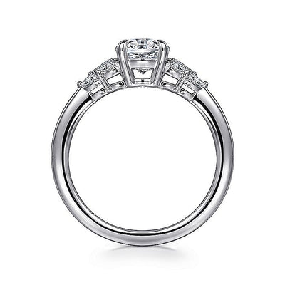 Gabriel 14K White Gold 0.33ctw 4 Prong Style Diamond Semi-Mount Engagement Ring