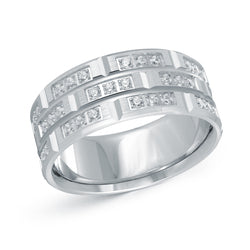 Malo 14K White Gold 9mm Flat Wedding Band