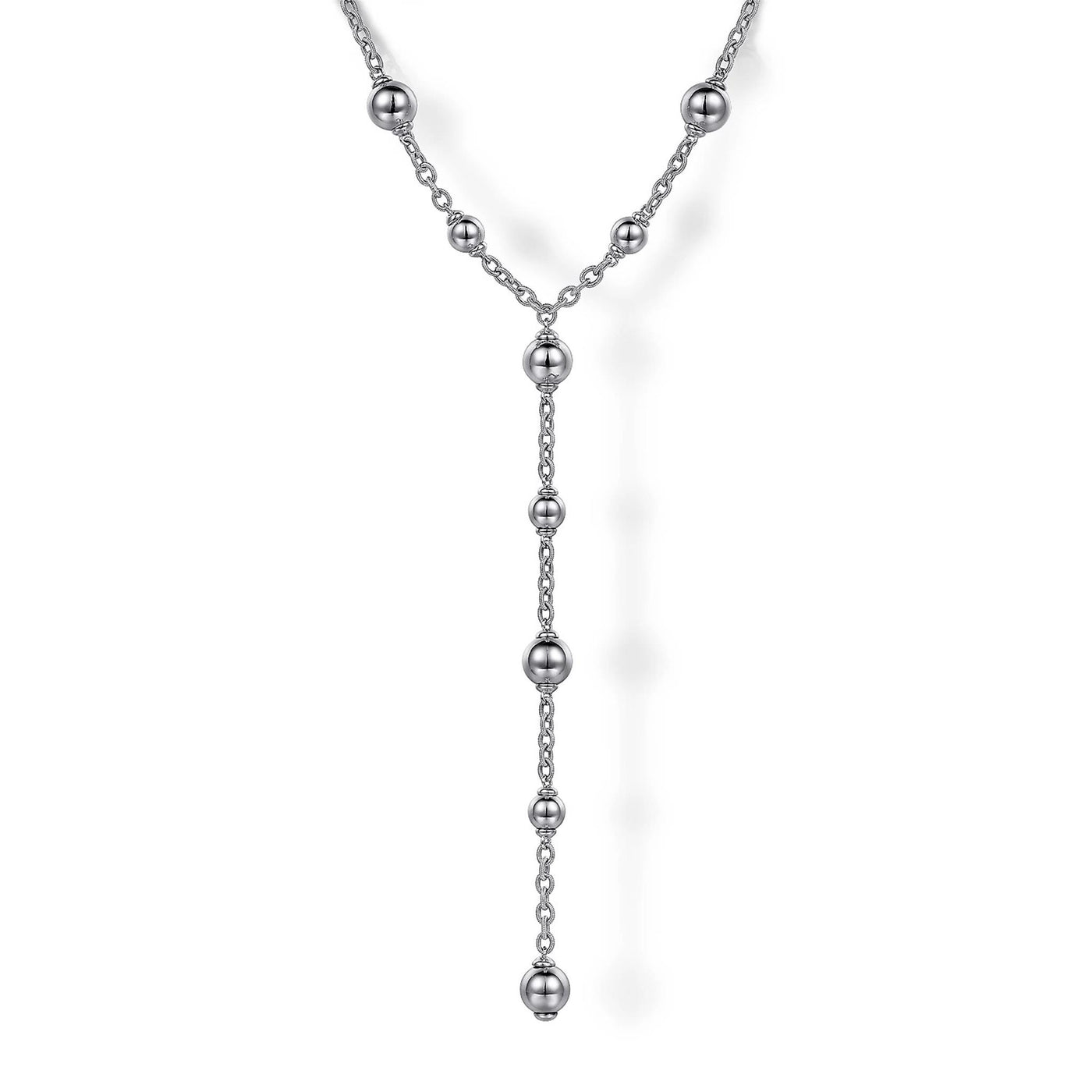 Sterling Silver 24" Y Style Station Necklace