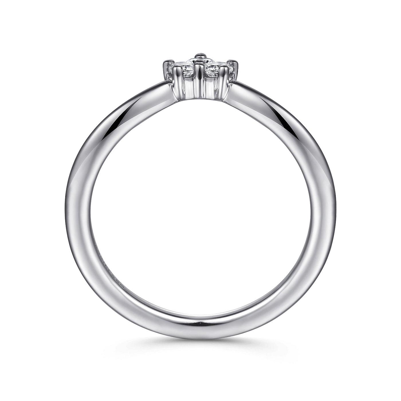 Gabriel - Kaslique Collection 14K White Gold 0.15ctw Chevron Diamond Band