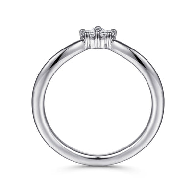 Gabriel - Kaslique Collection 14K White Gold 0.15ctw Chevron Diamond Band