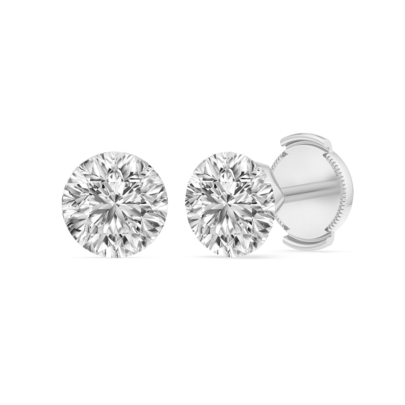 14K White Gold 4.12ctw Lab Grown Diamond Stud Earrings