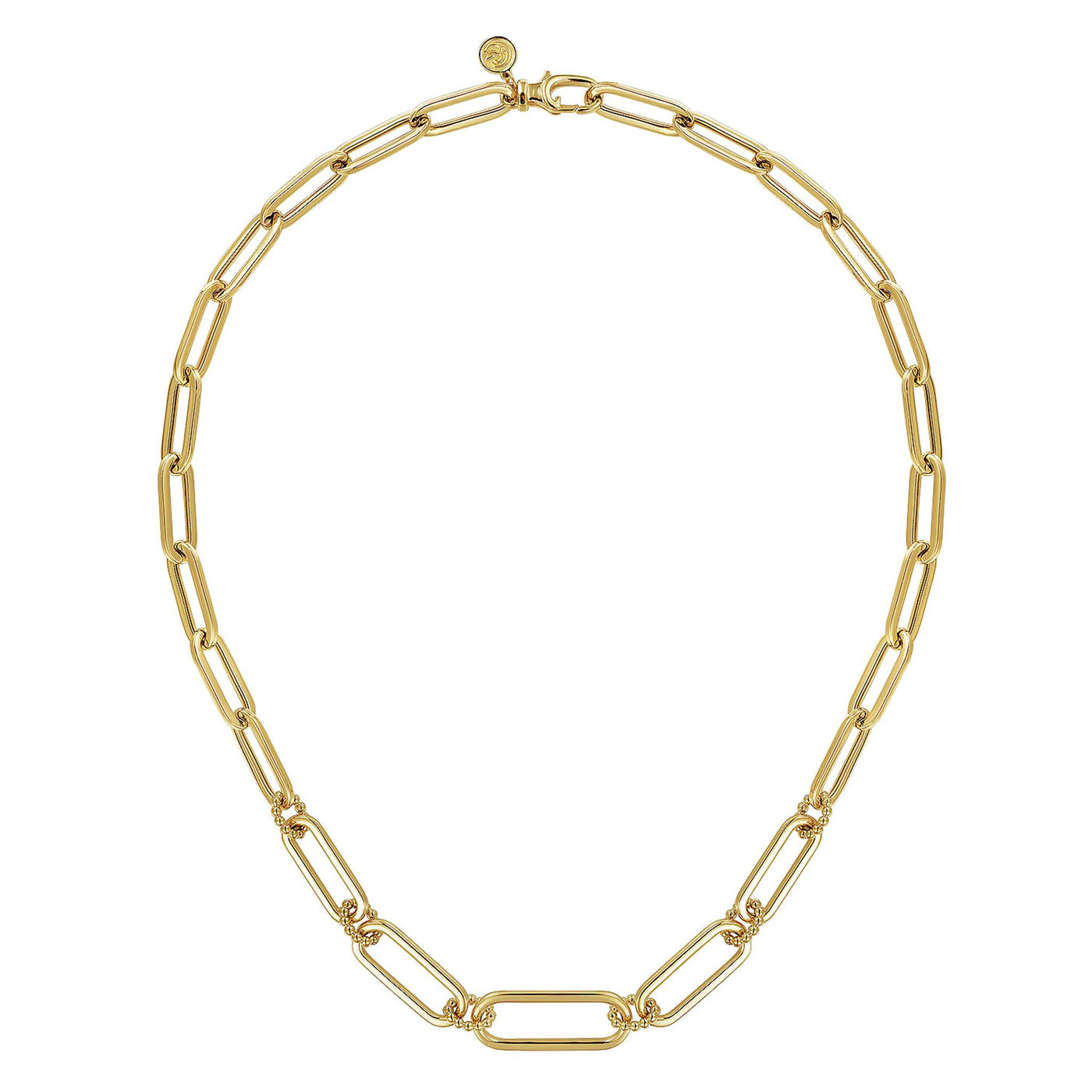 14K Yellow Gold 17" Bujukan Style Paperclip Necklace