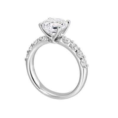 Thollot-Colorado Cut 14K White Gold 0.63ctw 4 Prong Style Diamond Semi-Mount Engagement Ring