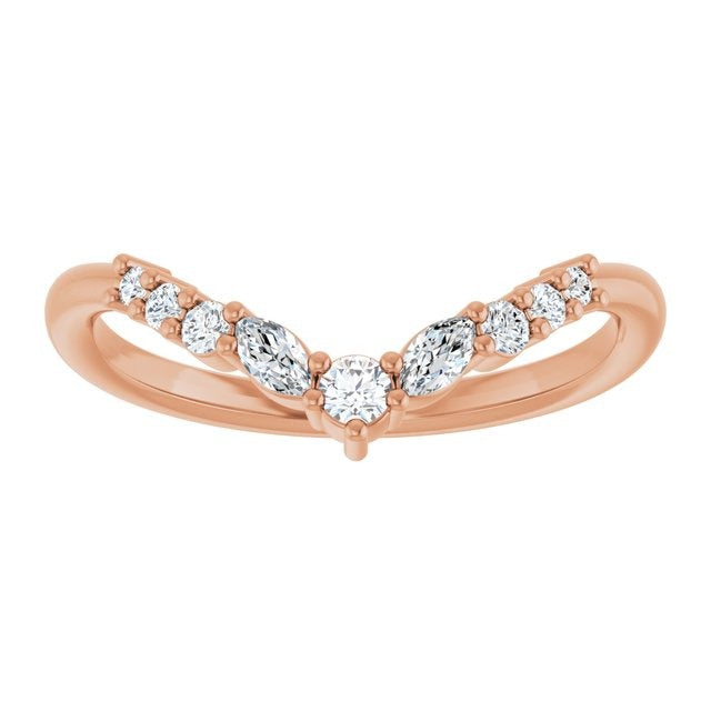 Ever & Ever 14K Rose Gold .20ctw Chevron Diamond Band