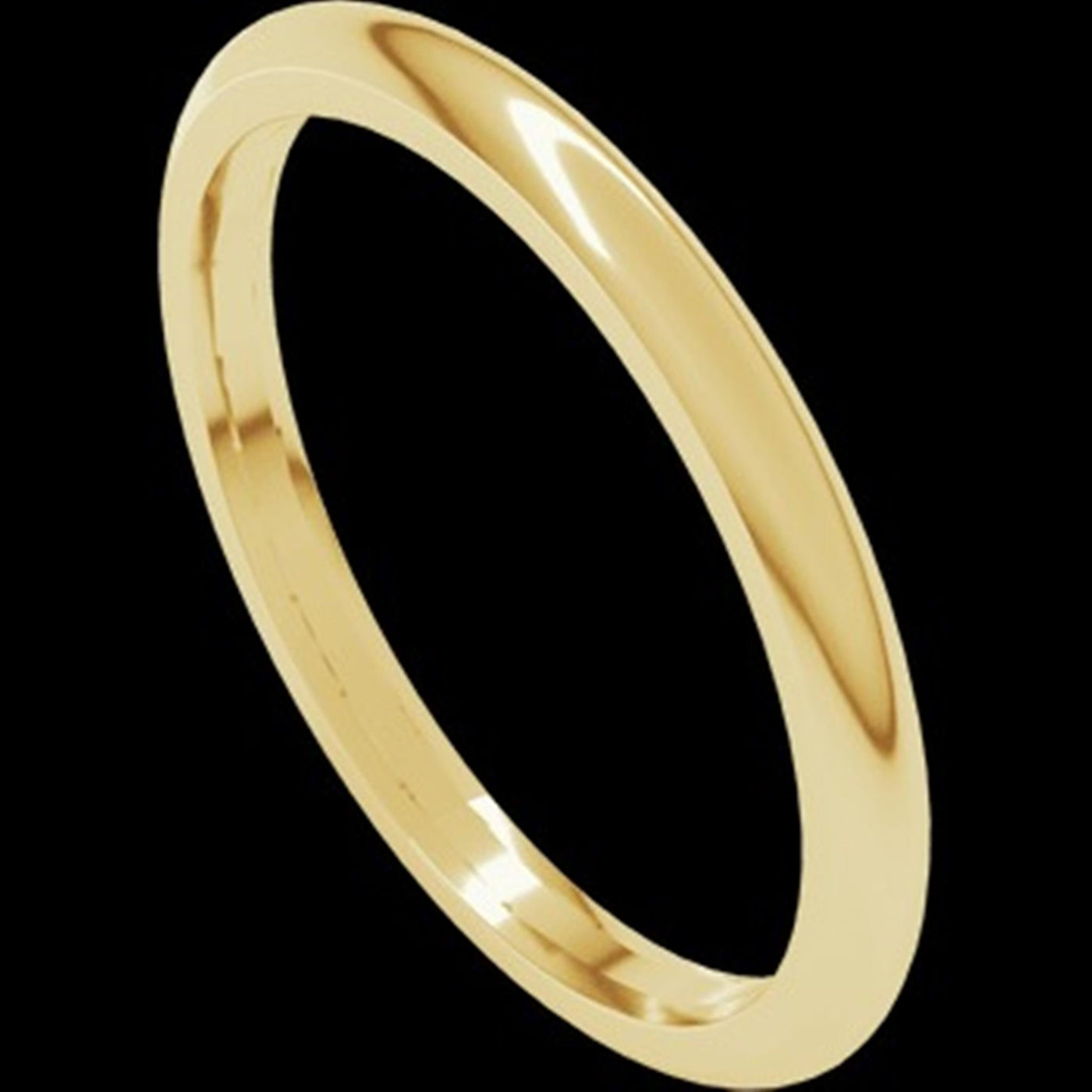 Estate 18K Yellow Gold 2mm Domed Wedding Band