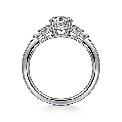 Gabriel 14K White Gold 0.29ctw 4 Prong Style Diamond Semi-Mount Engagement Ring