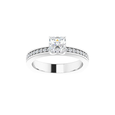 Ever & Ever 14K White Gold .15ctw 4 Prong Style Diamond Semi-Mount Engagement Ring