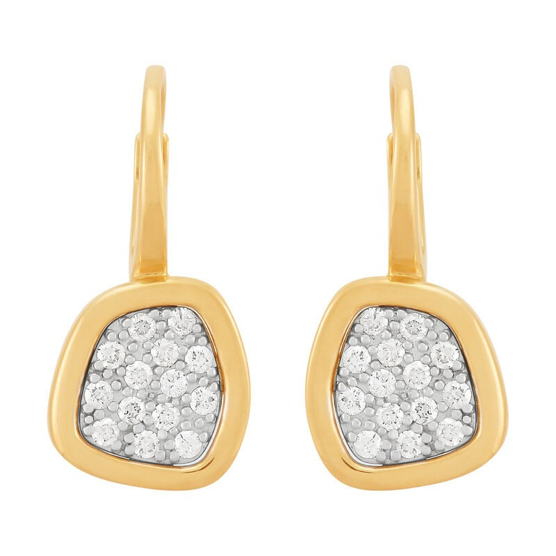 Armadani 14K Yellow Gold 0.31ctw Contemporary Dangle Style Diamond Earrings