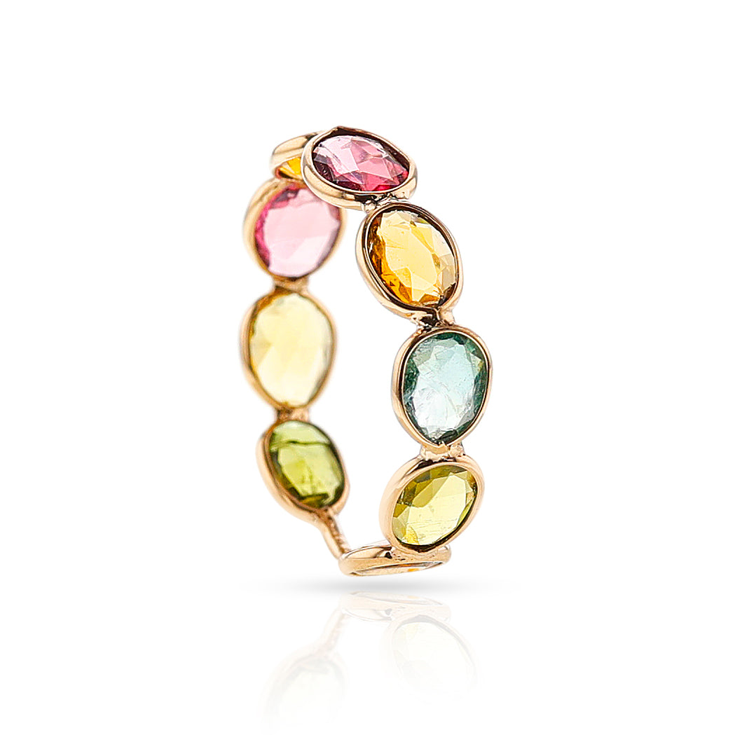 14K Yellow Gold 2.45ctw Band Style Tourmalines Ring