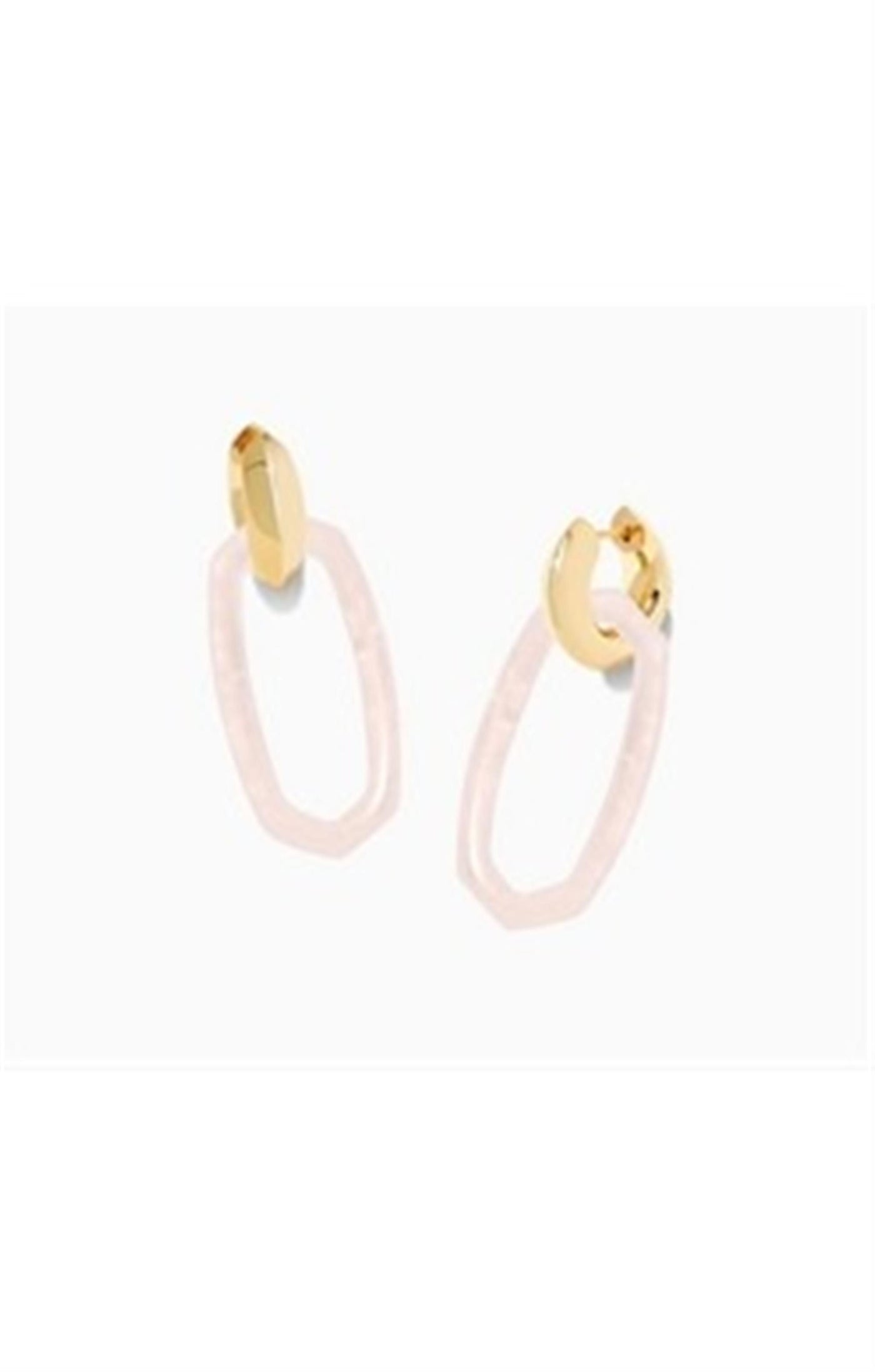 Gold Tone Earrings Featuring Rose Quartz by Kendra Scott